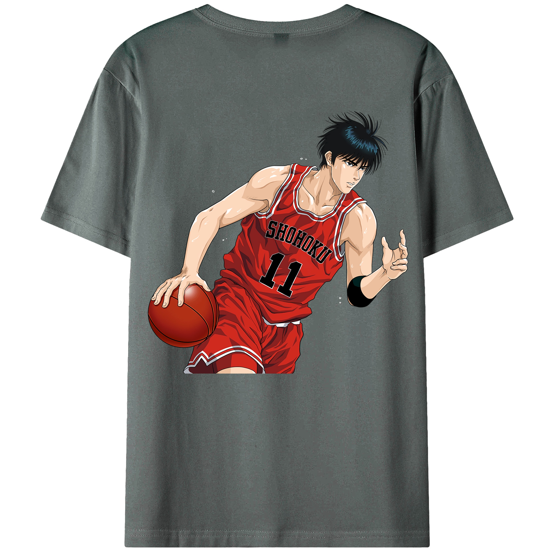 （画像用） SLAM DUNK／スラムダンク 綿100％ メンズ半袖Tシャツ（バックプリント） 通気性